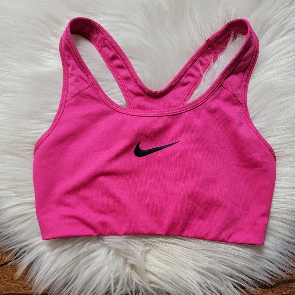 Nike Dri Fit Racerback Sports Bra Women's size Small Pink /Black
